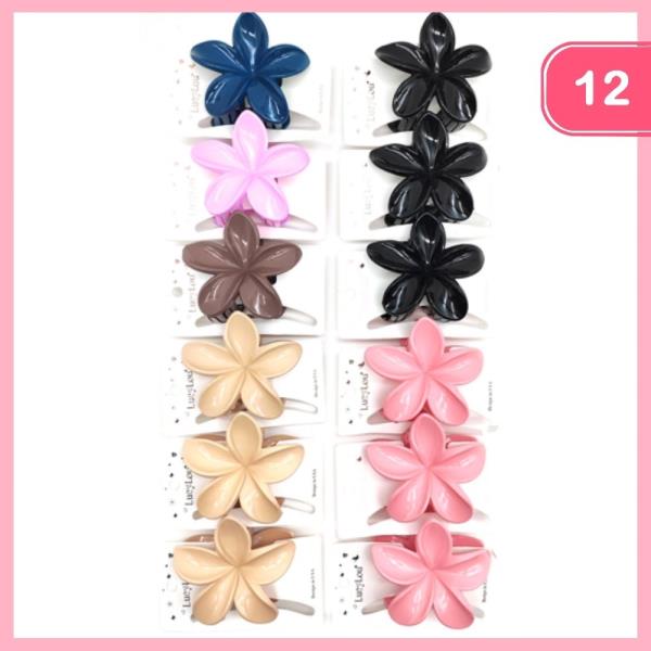 FLOWER HAIR CLAW CLIP (12 UNITS)