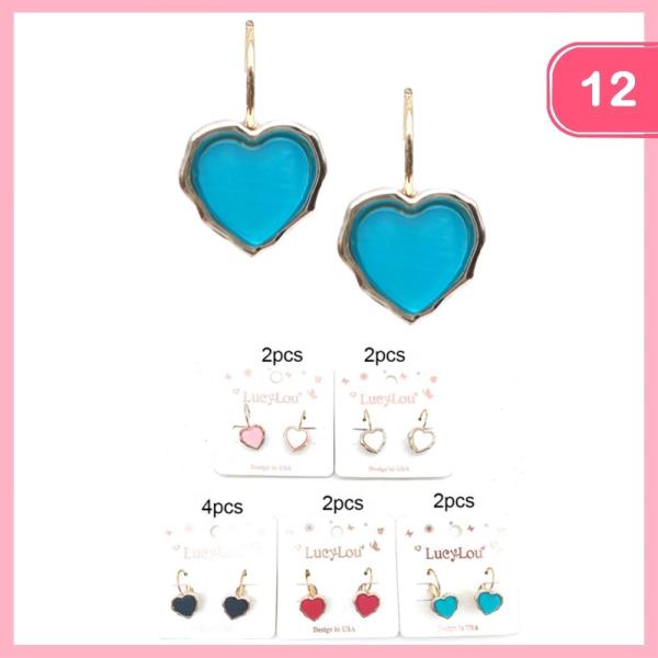 HEART HOOP EARRING (12 UNITS)