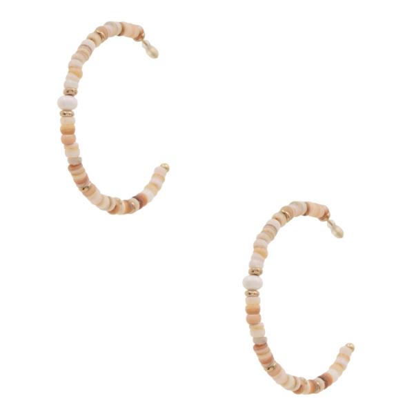 BEADED OPEN HOOP EARRING