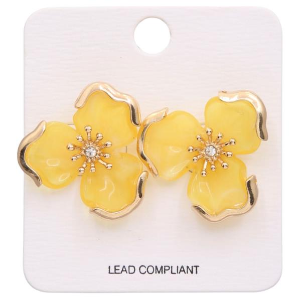 COLOR FLOWER METAL EARRING