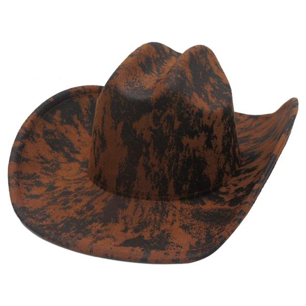 VINTAGE DISTRESSED MICROSUEDE COWBOY HAT