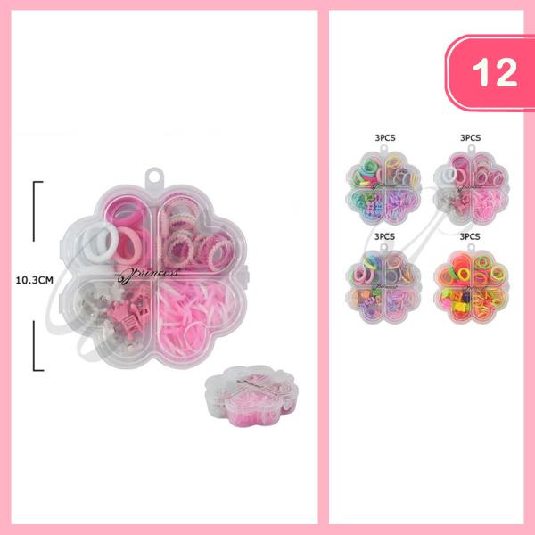 MIXED HAIR TIES HAIR CLAW CLIP (12 UNITS)