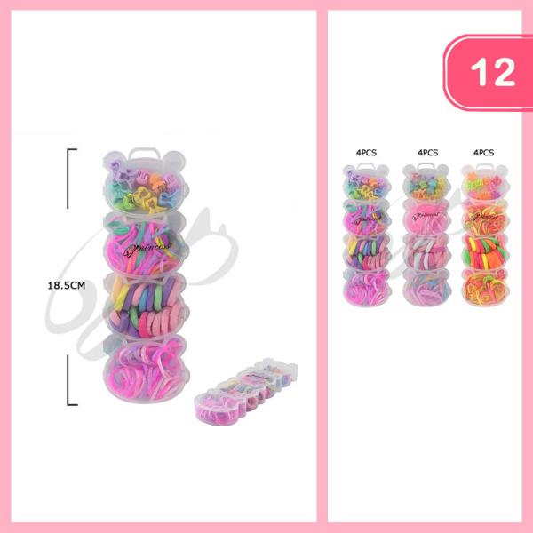 MIXED HAIR TIES HAIR CLAW CLIP (12 UNITS)