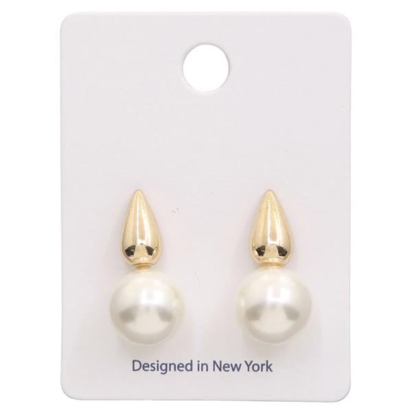 PEARL BEAD TEARDROP EARRING