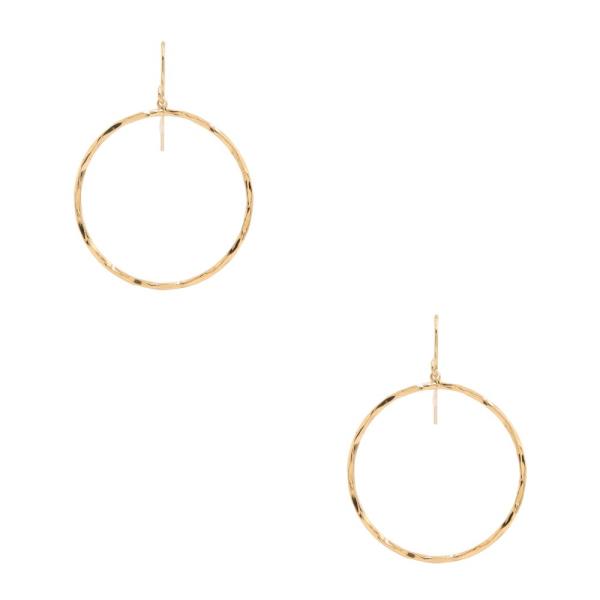 ROUND METAL DANGLE EARRING