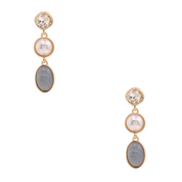 CRYSTAL BEAD LINK DANGLE EARRING
