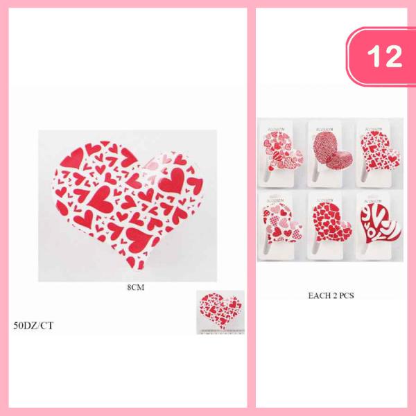 HEART HAIR CLIPS (12 UNITS)