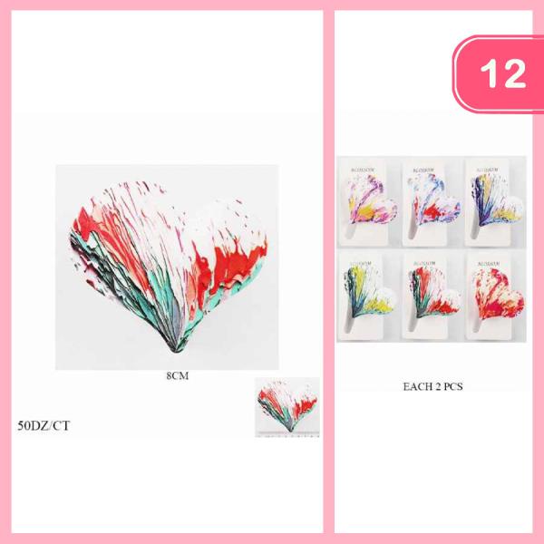PAINT HEART HAIR CLIP (12 UNITS)