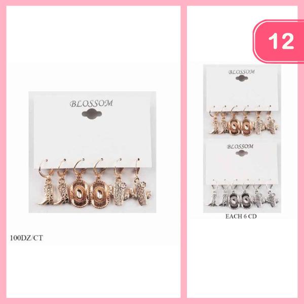 WESTERN HOOP DANGLE EARRING (12 UNITS)