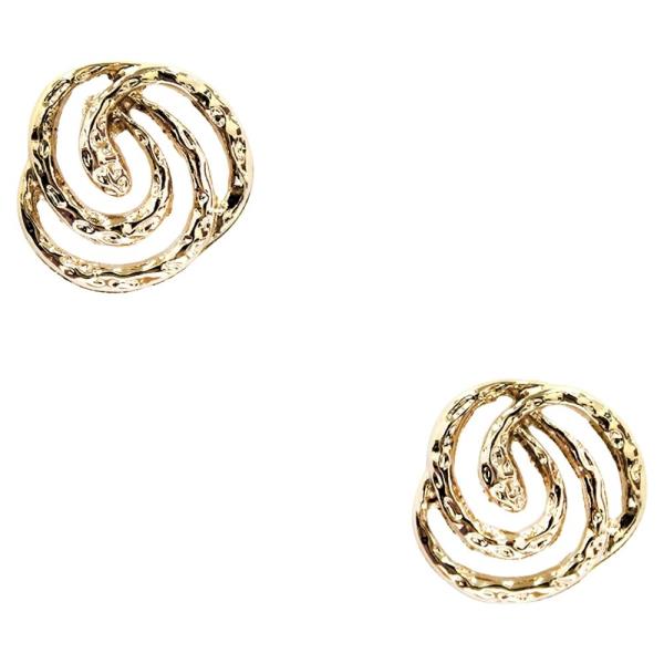 TEXTURED METAL SWIRL STUD EARRING