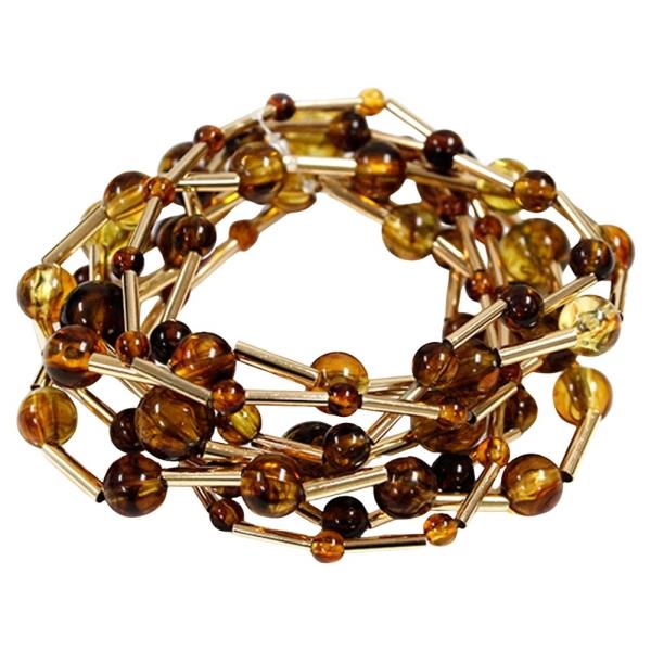 TRANSLUCENT BEAD WIRE ELASTIC MULTI BRACELET SET