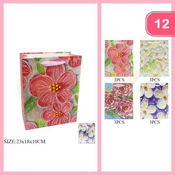 FLOWER PRINT GIFT BAG (12 UNITS)