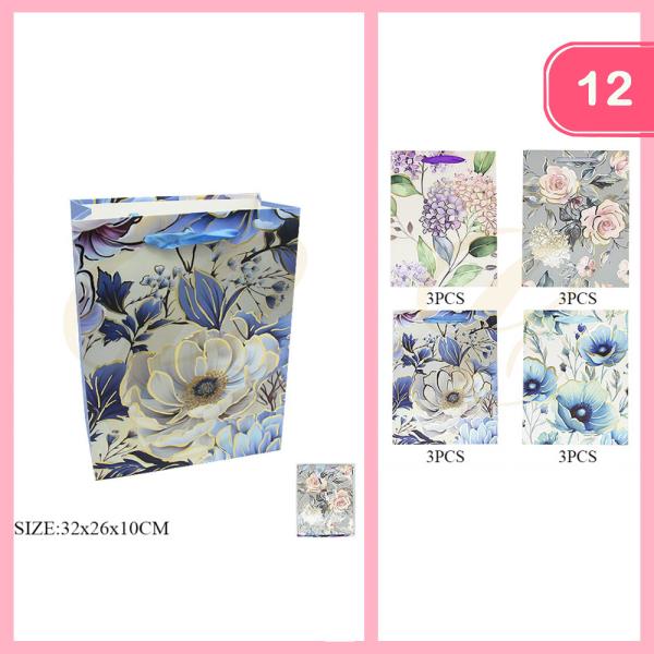 FLOWER PRINT GIFT BAG (12 UNITS)