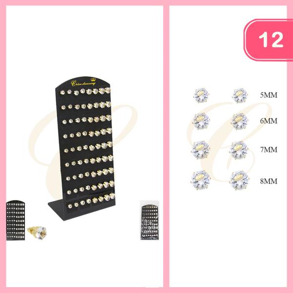 RHINESTONE POST EARRING (12 UNITS)