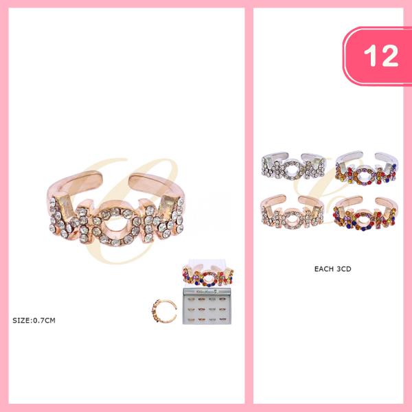 RHINESTONE MOM RING (12 UNITS)