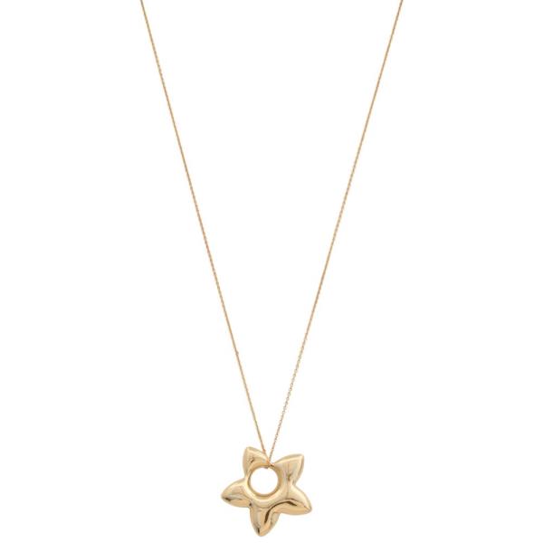 SODAJO FLOWER PENDANT DAINTY LINK GOLD DIPPED NECKLACE