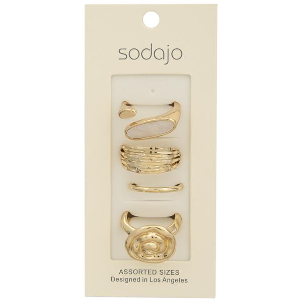 SODAJO ASSORTED METAL DESIGN RING SET