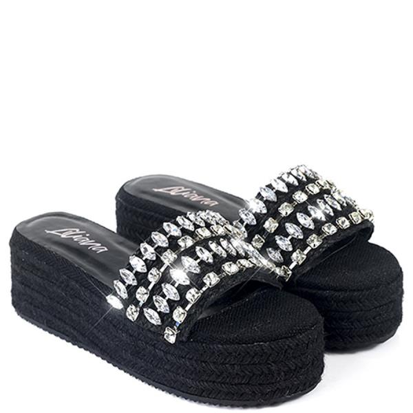 RHINESTONE ONE BAND ESPADRILLE SANDAL 1 PAIRS