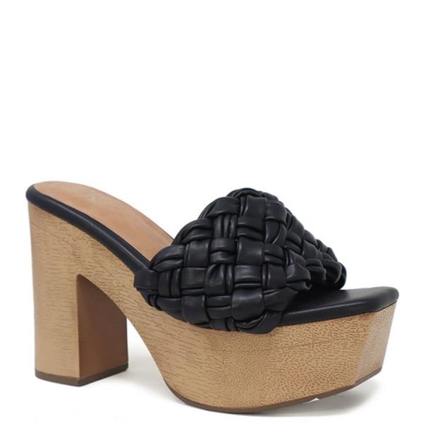 CHIC BRAID DESIGN STRAP SLIP HEEL 1 PAIR