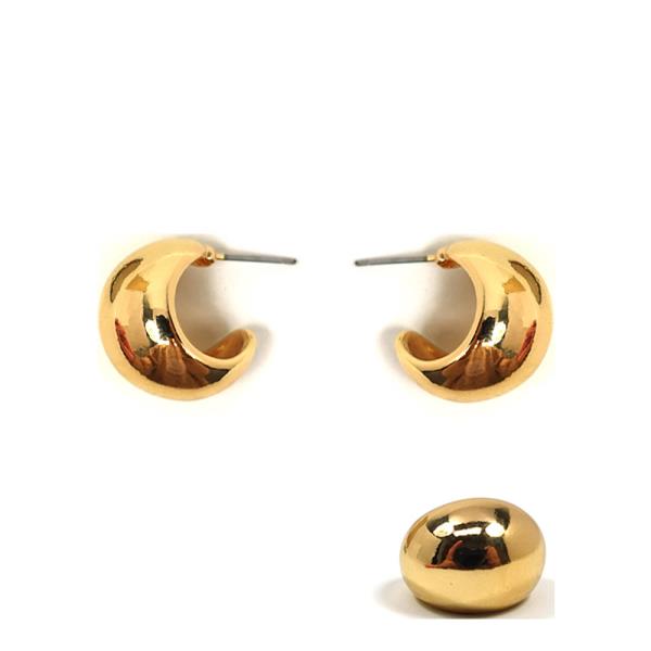 METAL DOME HOOP EARRING