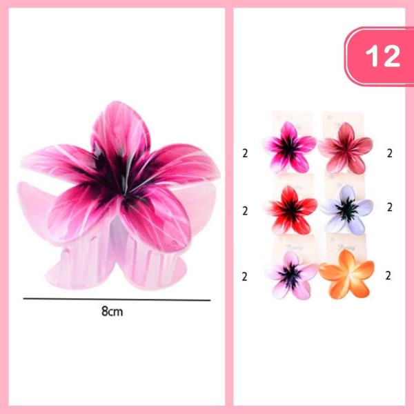 FLOWER HAIR CLAW CLIP (12 UNITS)