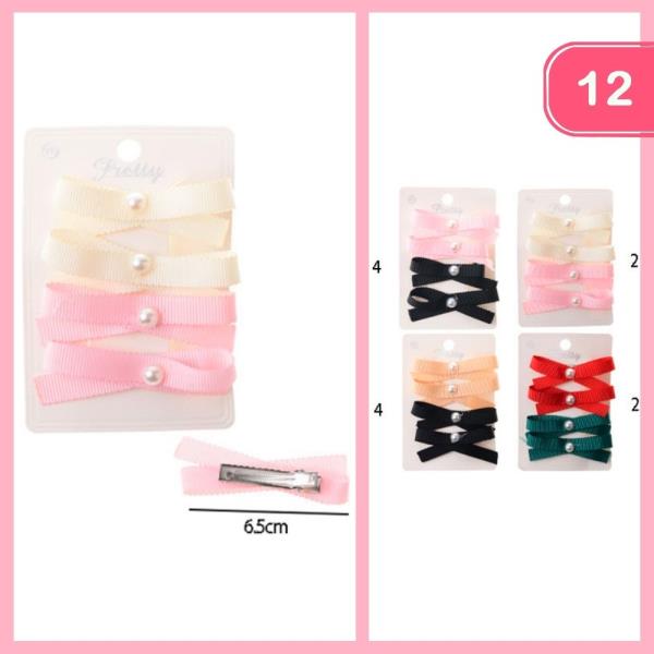 HAIR BOWS PINS (12 UNITS)