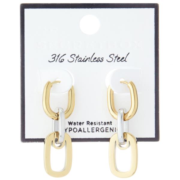 SECRET BOX STAINLESS STEEL LINK TWO TONE HOOP