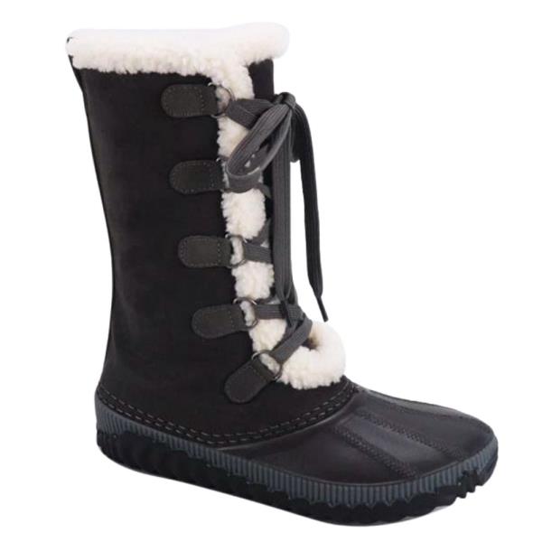 COZY FURRY HIGH MULTI LACED BOOTS 1 PAIR