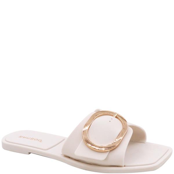 BEADED BUCKLE RAFFIA SLIDE 1 PAIRS