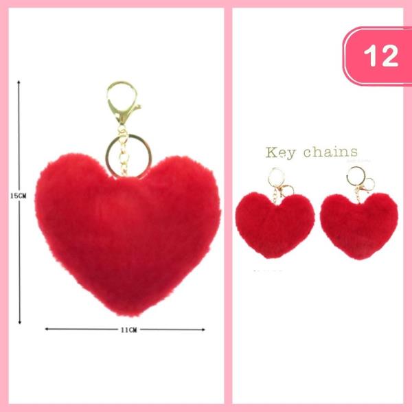 FURRY HEART KEYCHAIN (12 UNITS)