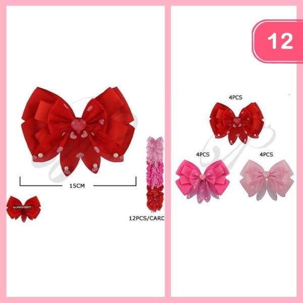 VALENTINES DAY HAIR BOW (12 UNITS)