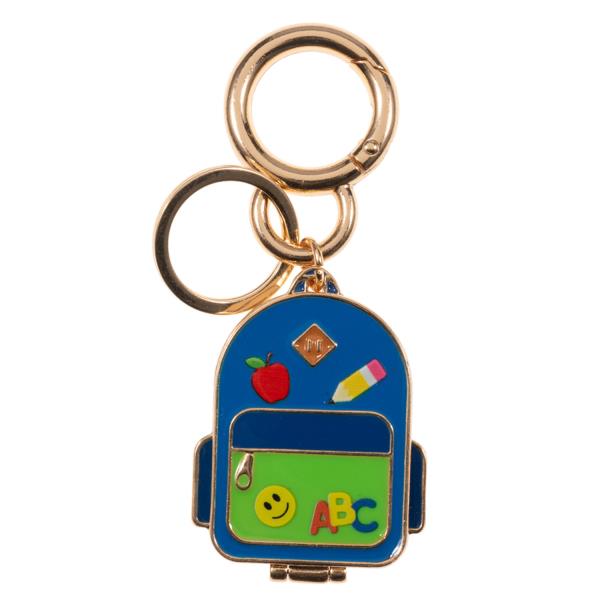 SCHOOL BAG SHAPED ENAMEL LOCKET BAG CHARM KEYCHAIN
