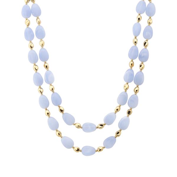 DOUBLE STRAND COLOR BEADED NECKLACE