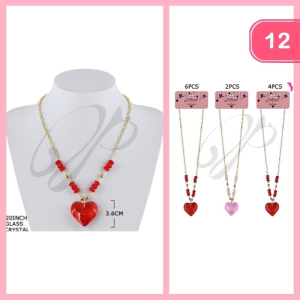 VALENTINES DAY HEART NECKLACE (12 UNITS)