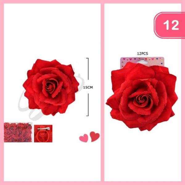 ROSE HAIR TIE HAIR PIN (12 UNITS)