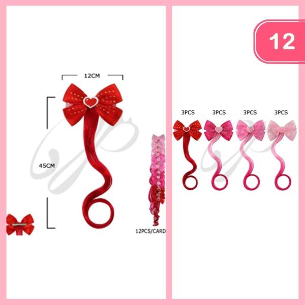 BOW WITH WAVE COLOR HAIR PIN (12 UNITS)