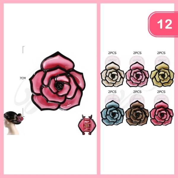 ROSE HAIR CLAW CLIP (12 UNITS)