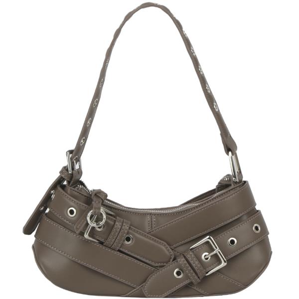 BUCKLE STRAP DESIGN SHOULDER BAG