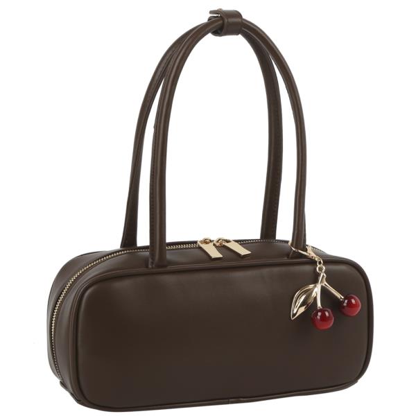 SMOOTH SHOULDER BAG W CHERRY KEYCHAIN