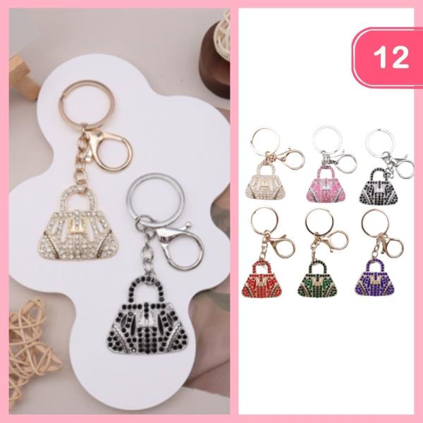 RHINESTONE PURSE KEYCHAIN (12 UNITS)