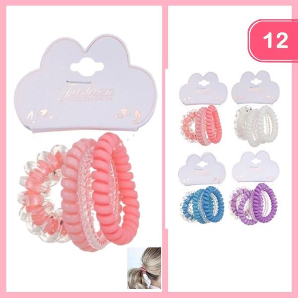 SPIRAL HAIR TIES (12 UNITS)