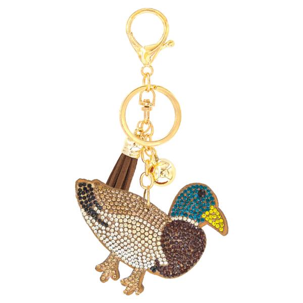 RHINESTONE DUCK KEYCHAIN