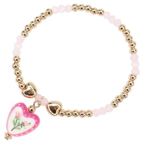 HEART FLOWER CERAMIC STRETCH BRACELET