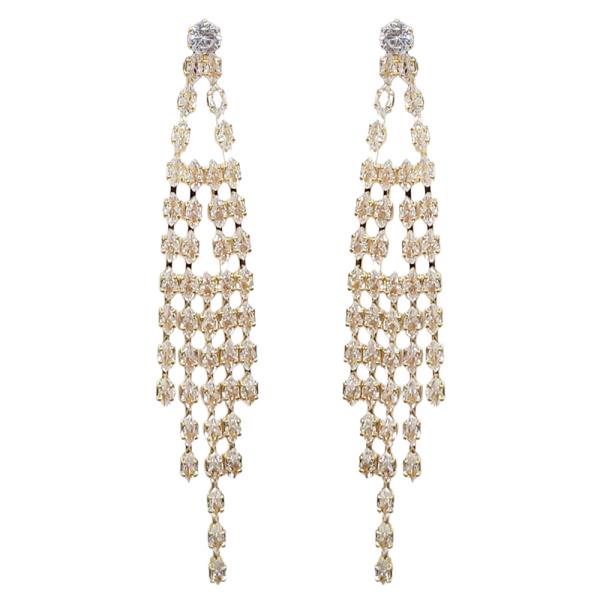 CUBIC ZIRCONIA MARQUISE TASSEL EARRING