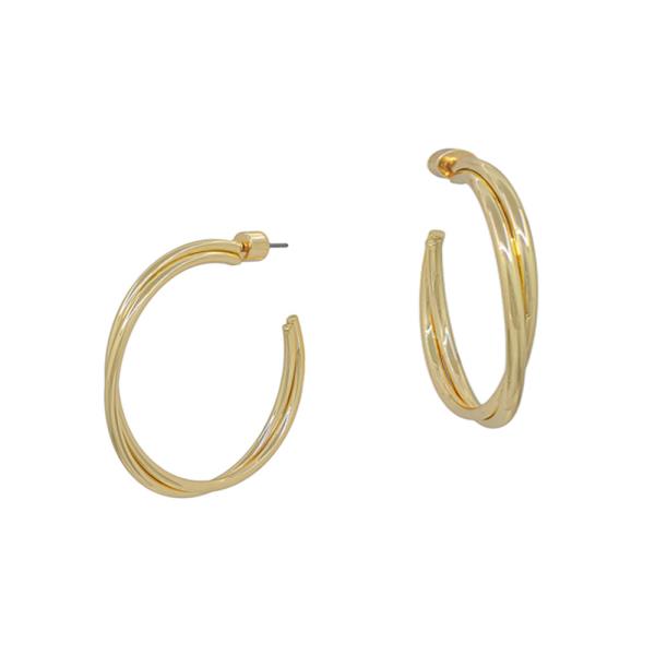 LAYERED METAL HOOP EARRINGS