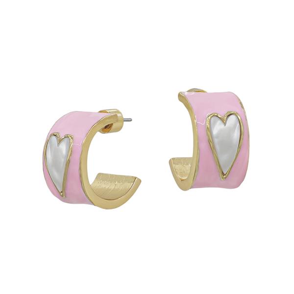 BOLD EPOXY HOOP HEART ERARRINGS