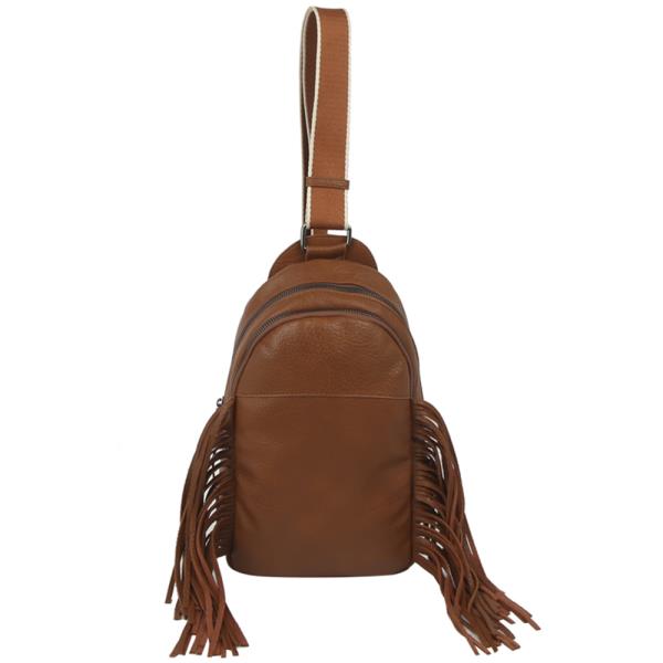 FASHION TASSEL ZIPPER SLING CROSSBODY BAG