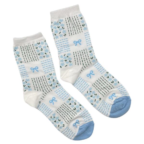 BOW , FLOWER PATTERN SOCK