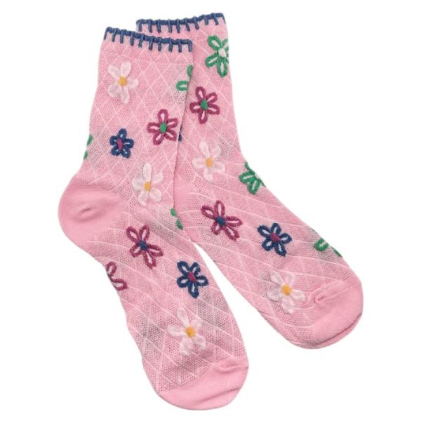 KNIT PATTERN CREW SOCK