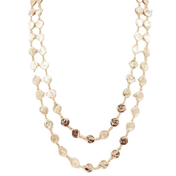 ROUND METAL LAYERED LONG NECKLACE